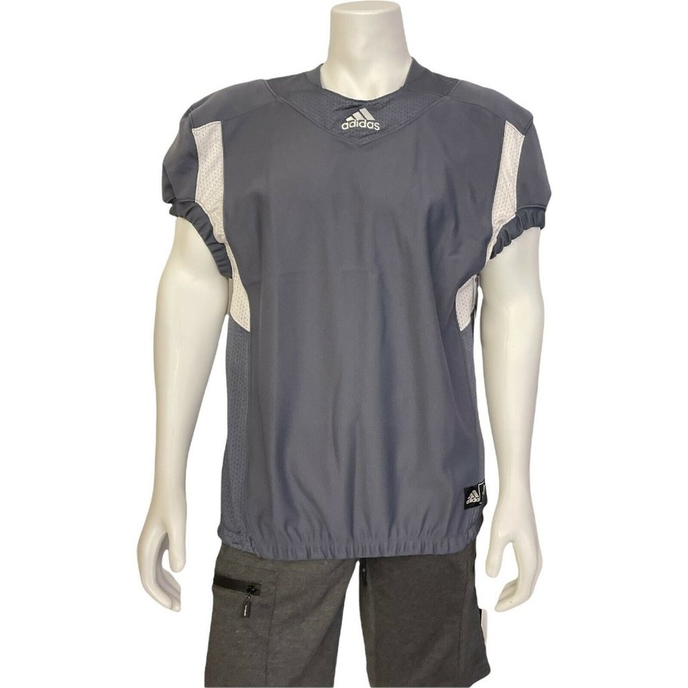 ⚒️Men’s Sport Shirt Adidas Techfit Hyped Football Jersey Grey/ White Size 2XL